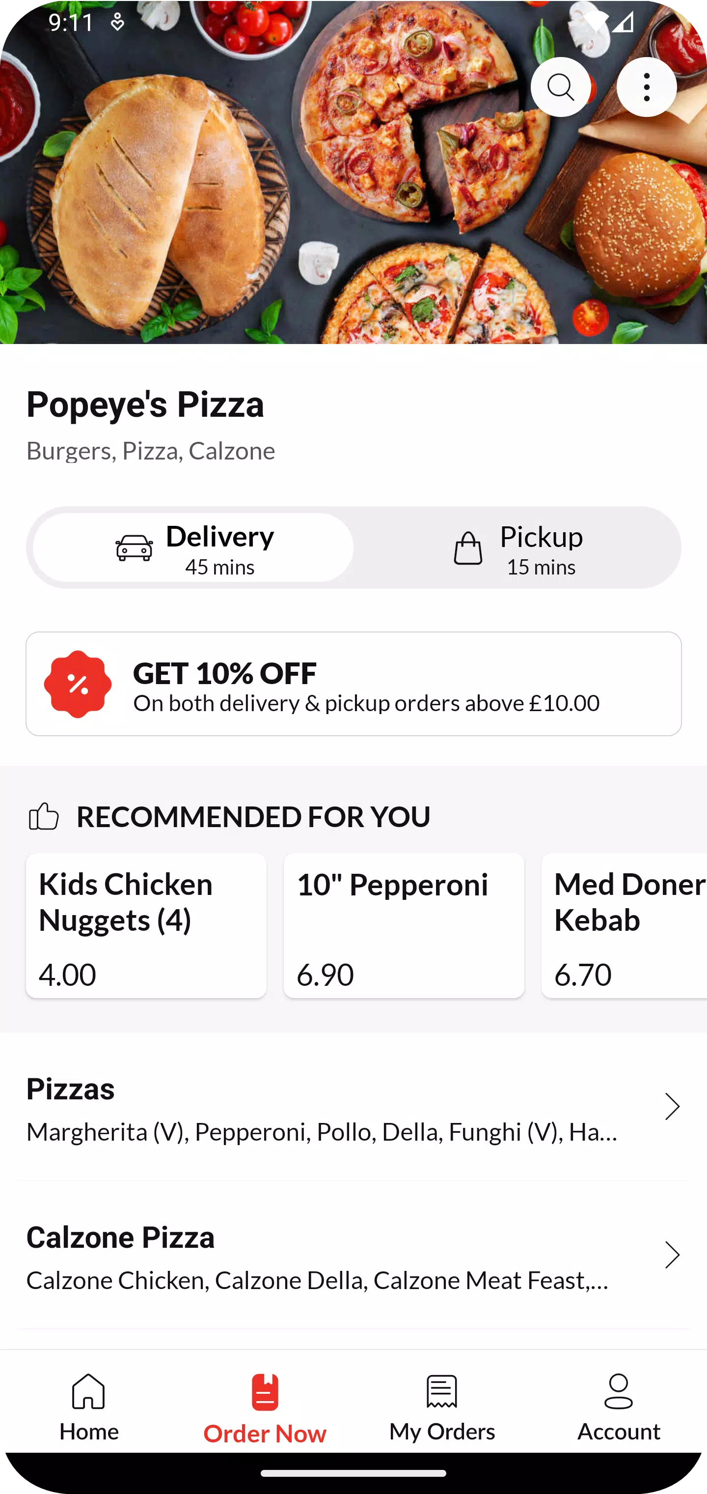 Zrzuty ekranu Popeyes Pizza