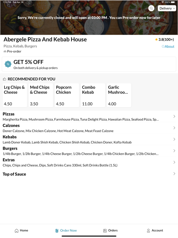 Abergele Pizza And Kebab House iPad Screenshots