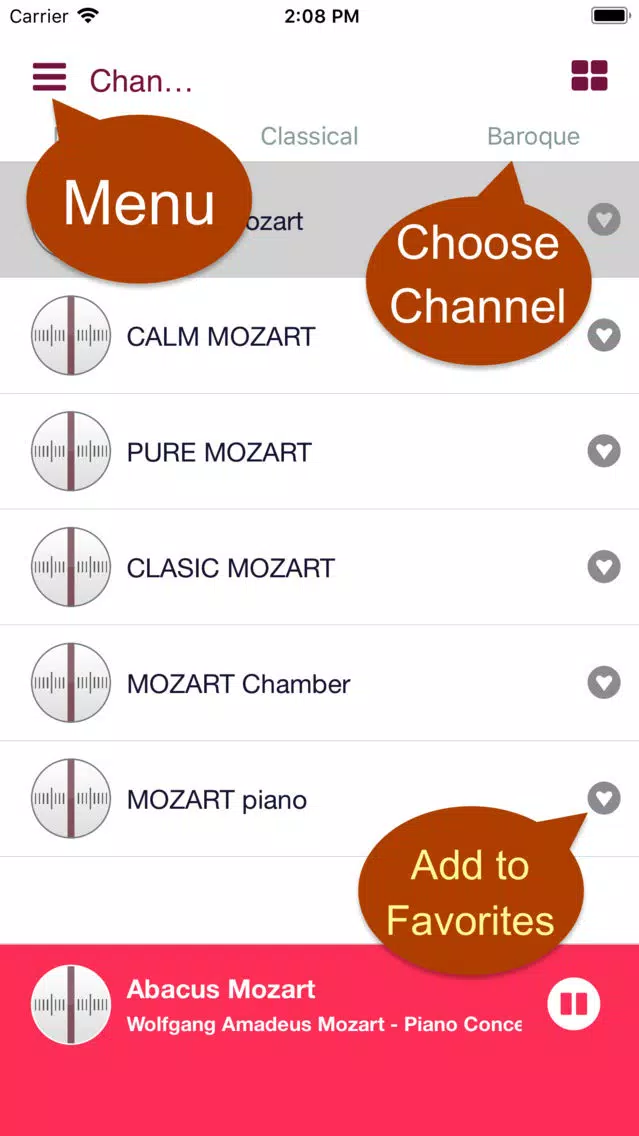 Mozart classic music radio FM Screenshots