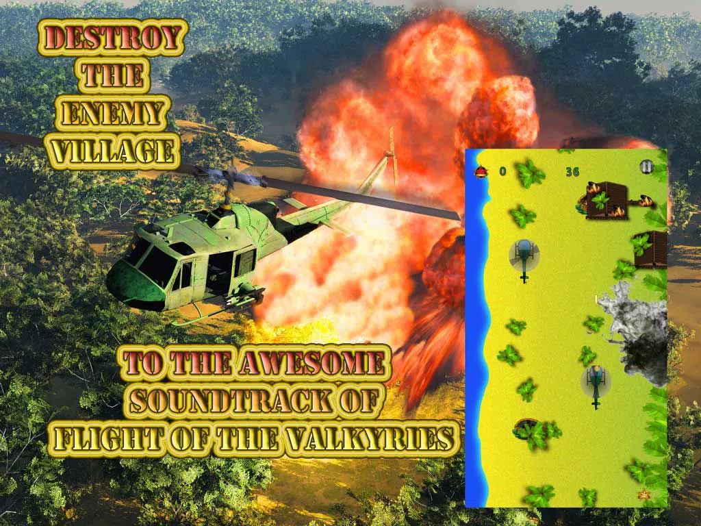 Screenshot di Apocalypse Helicopter Attack - Destroy the Enemy Village Combat iPad 