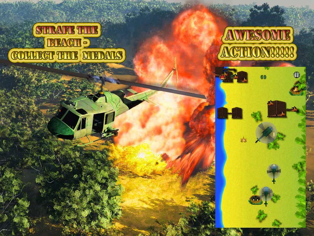 Screenshot di Apocalypse Helicopter Attack - Destroy the Enemy Village Combat iPad 