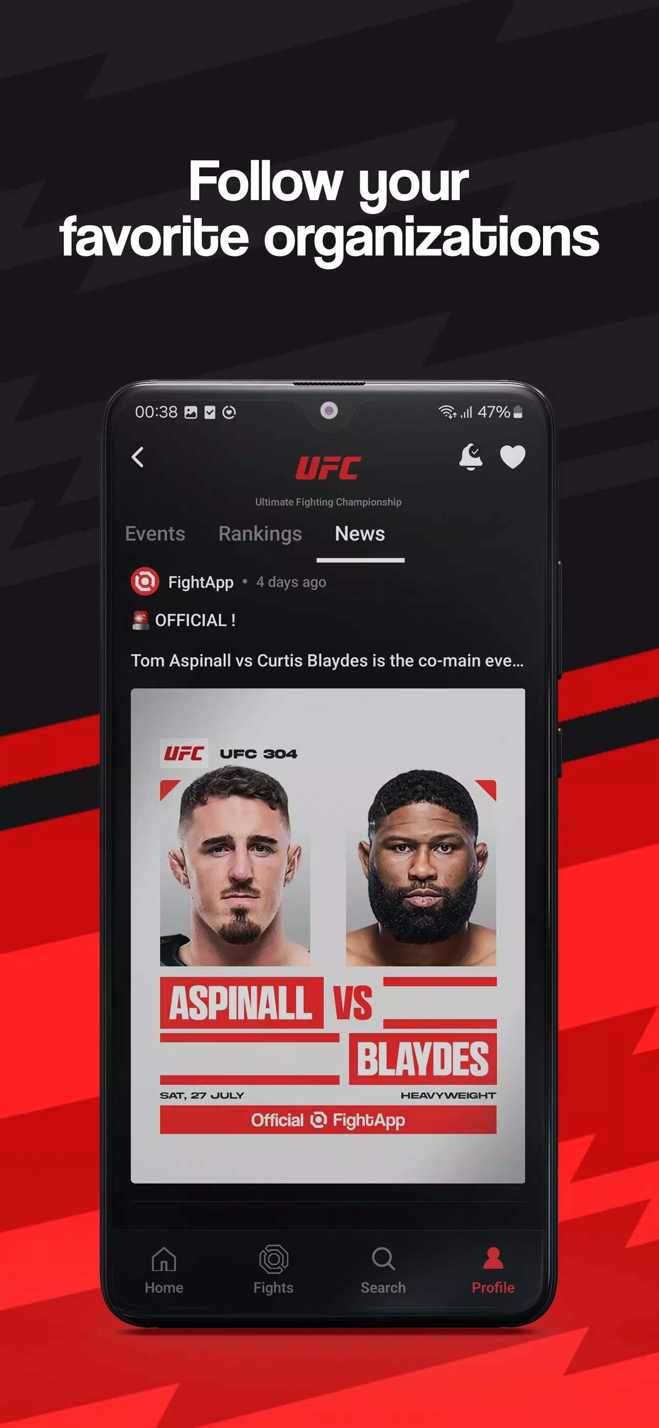 ภาพหน้าจอของ FightApp