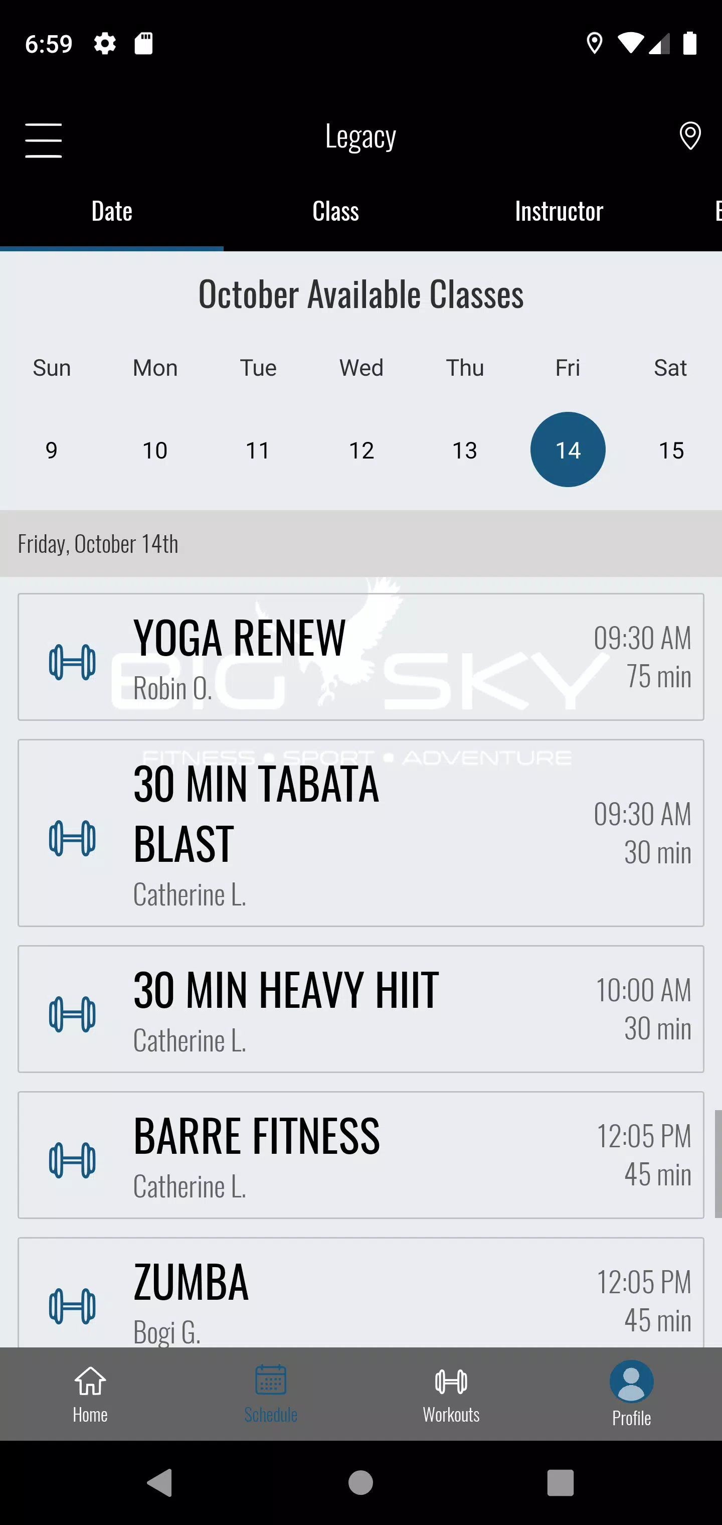 Big Sky Fitness應用截圖