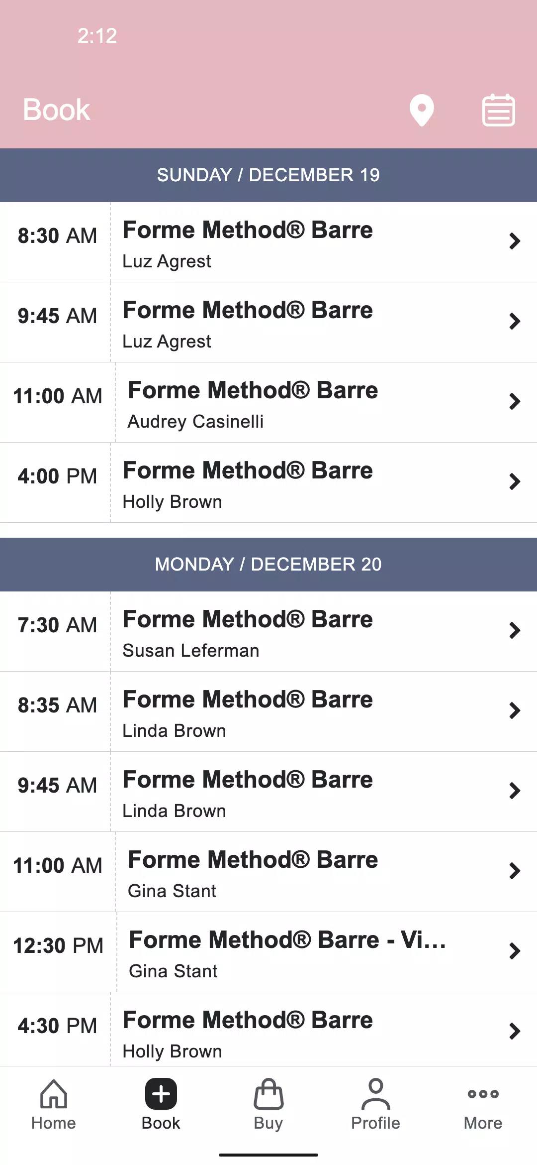 Forme Barre Fitness Screenshots