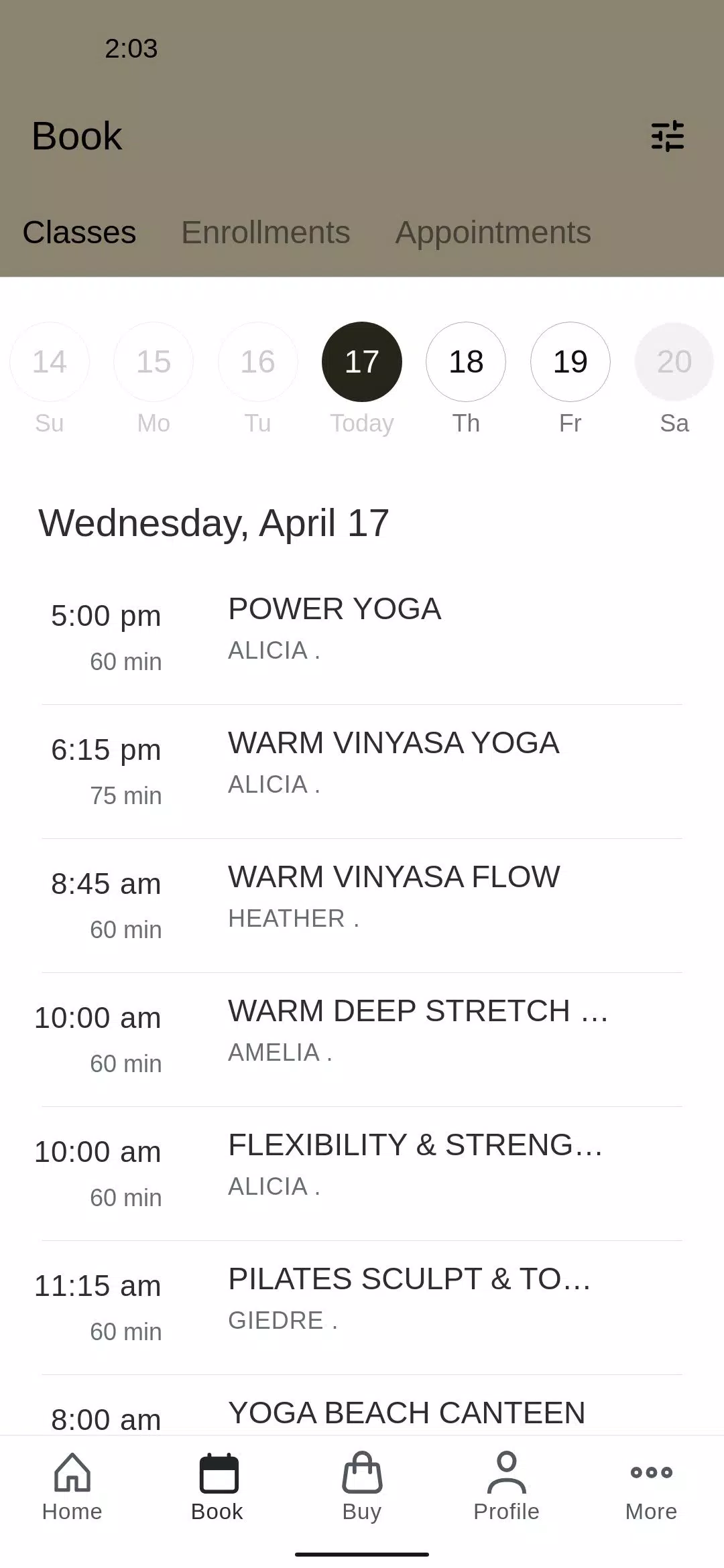 Screenshot di Samadhi Wellness