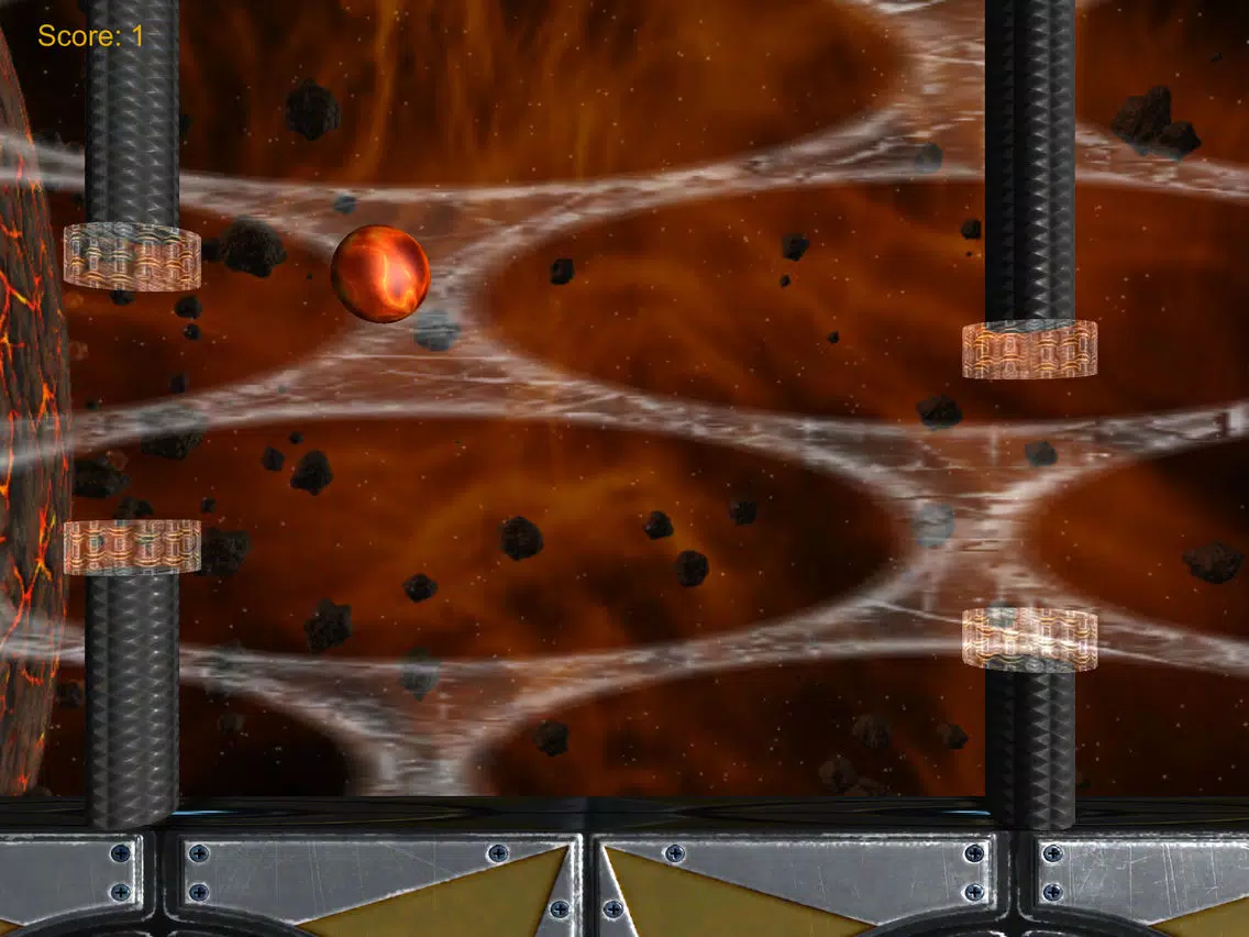 Capturas de pantalla de Fire Ball - An Adventure in Bouncy Flappy Space with Bird Like Controls iPad 
