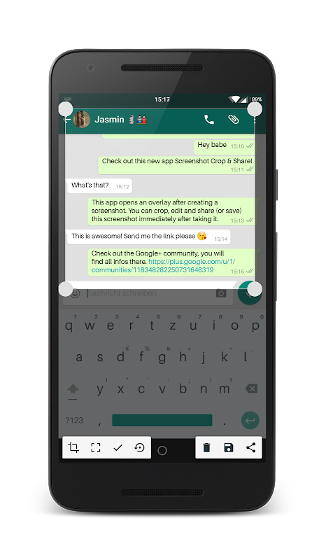Screenshot Crop & Share Screenshots