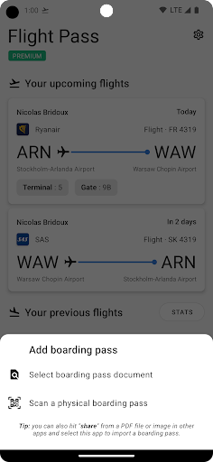 Flight Boarding Pass Wallet Screenshots