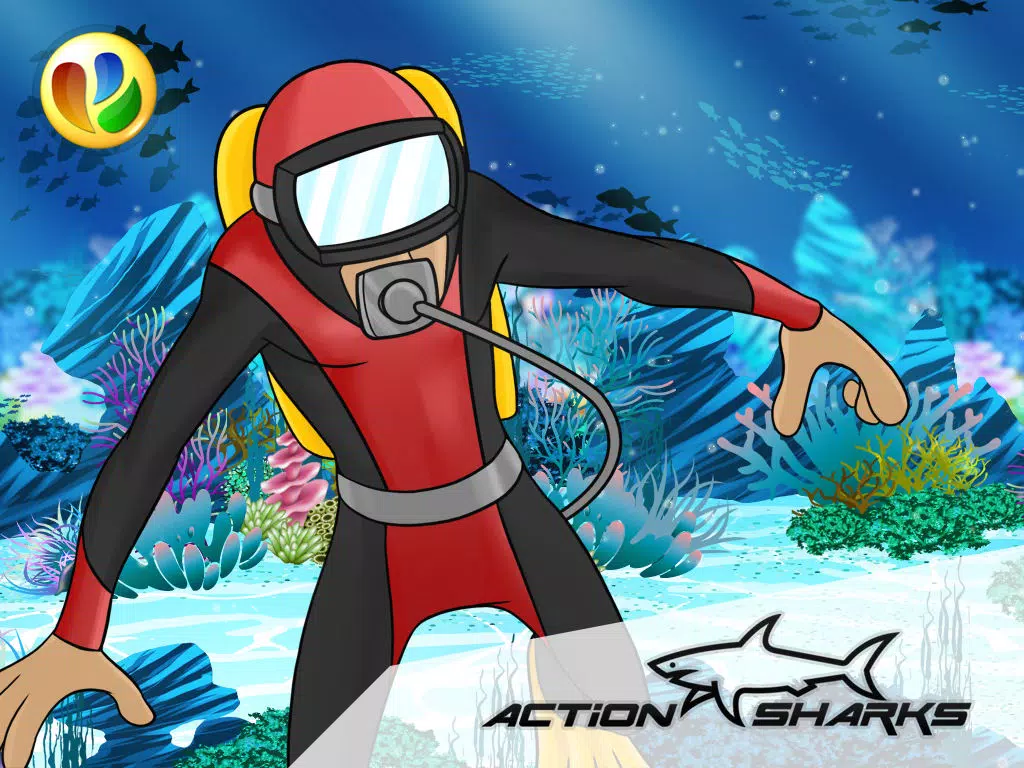 Tangkapan layar Action Sharks – Dive or Die iPad 
