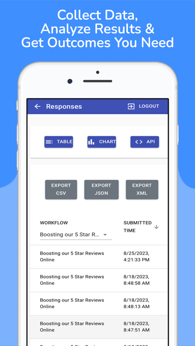 FlowCharts Surveys & Workflows Screenshots