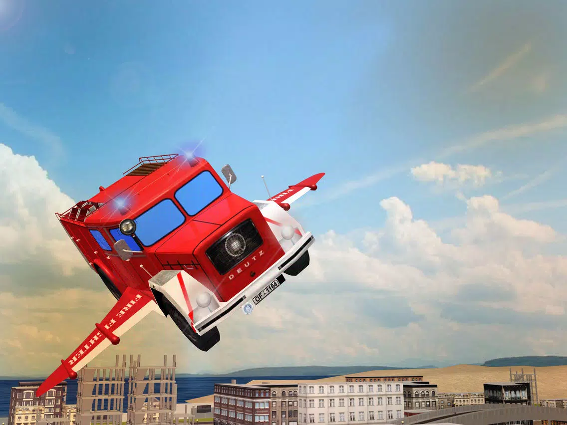Flying Firefighter Truck simulator 2016 Real City Hero iPad Screenshots