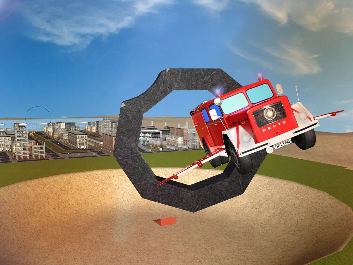 Flying Firefighter Truck simulator 2016 Real City Hero iPad Screenshots