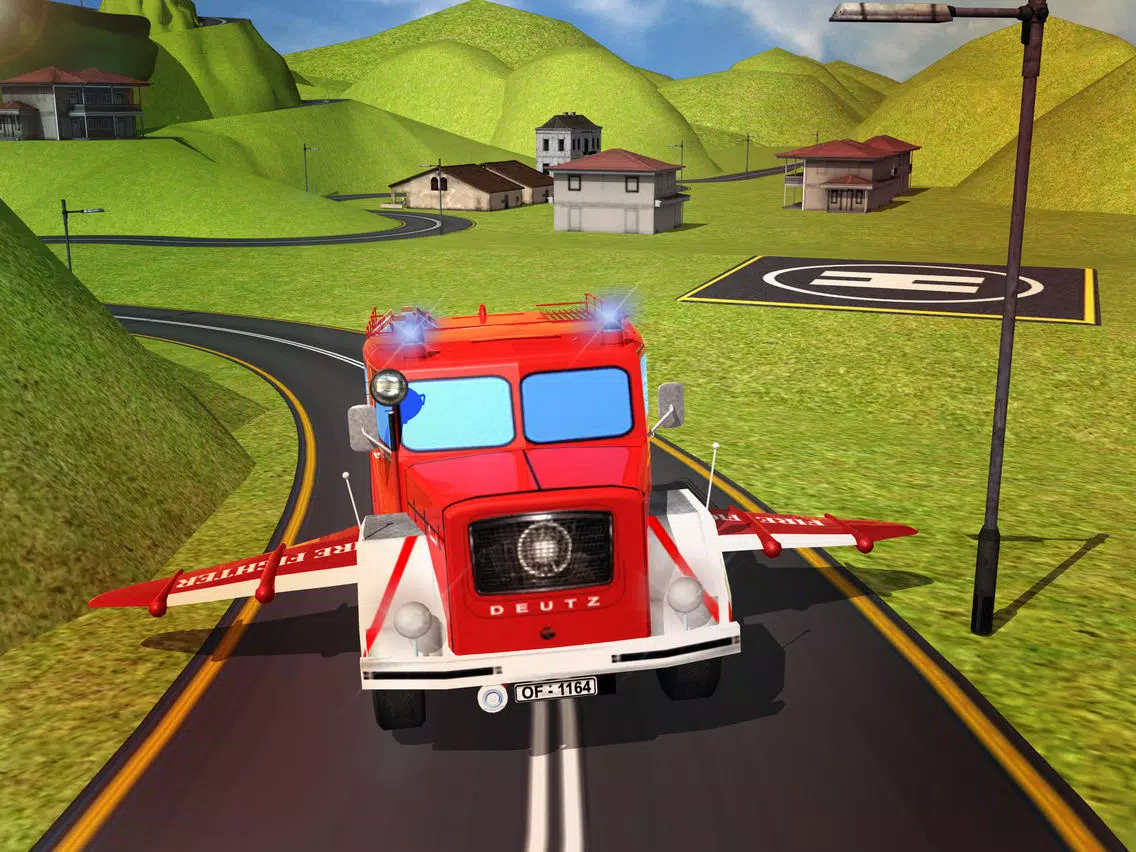 Flying Firefighter Truck simulator 2016 Real City Hero iPad Screenshots