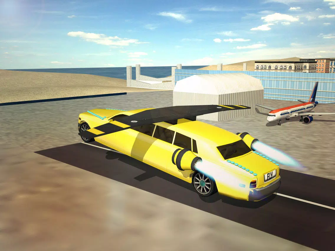 Capturas de tela do Flying Limo Car Driving 3D Simulator iPad 