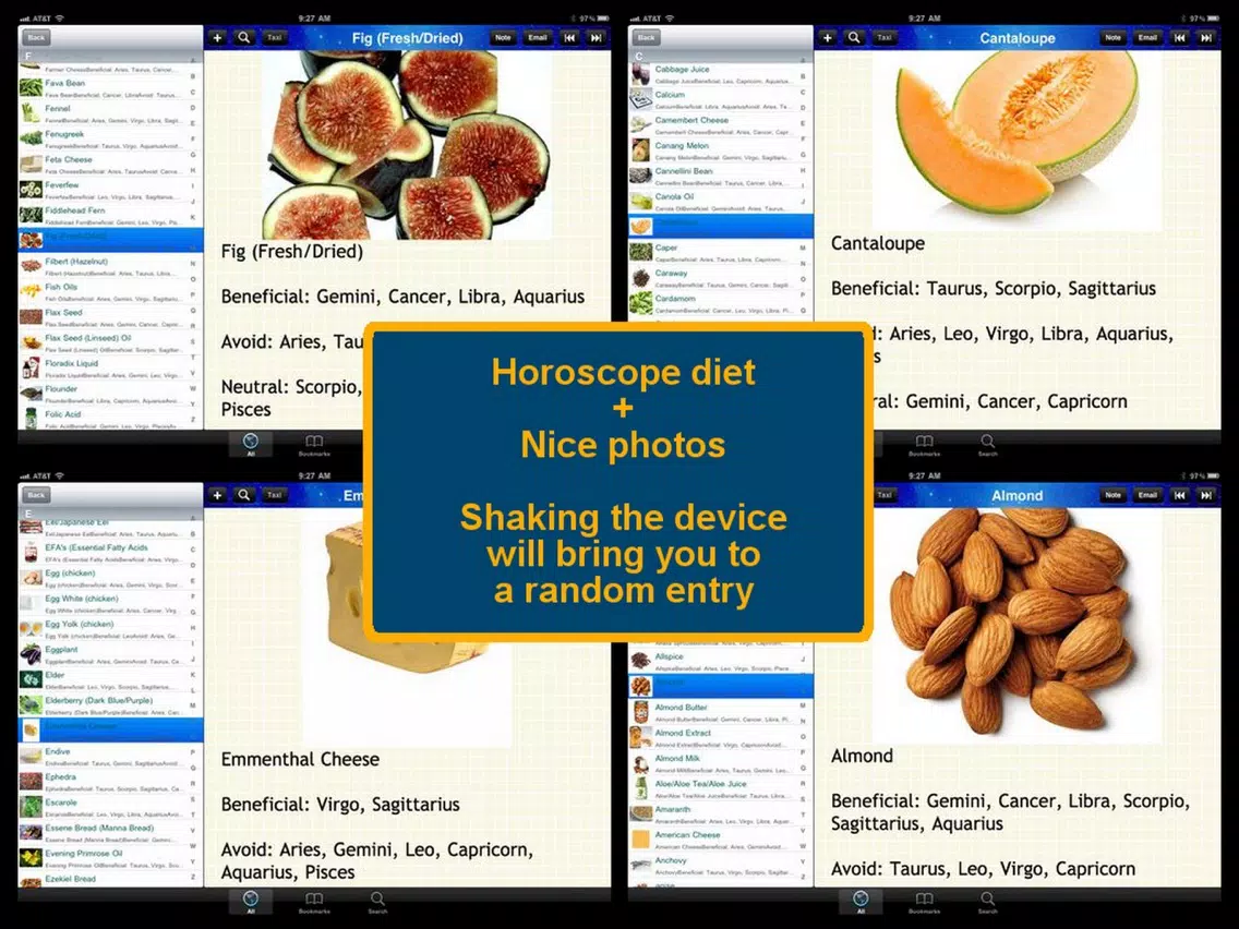 The Horoscope Diet Food List 600 iPad Screenshots