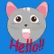 Grey Cat top emoji & stickers