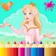 Princess & Prince Paint Draw Coloring Book For Kid