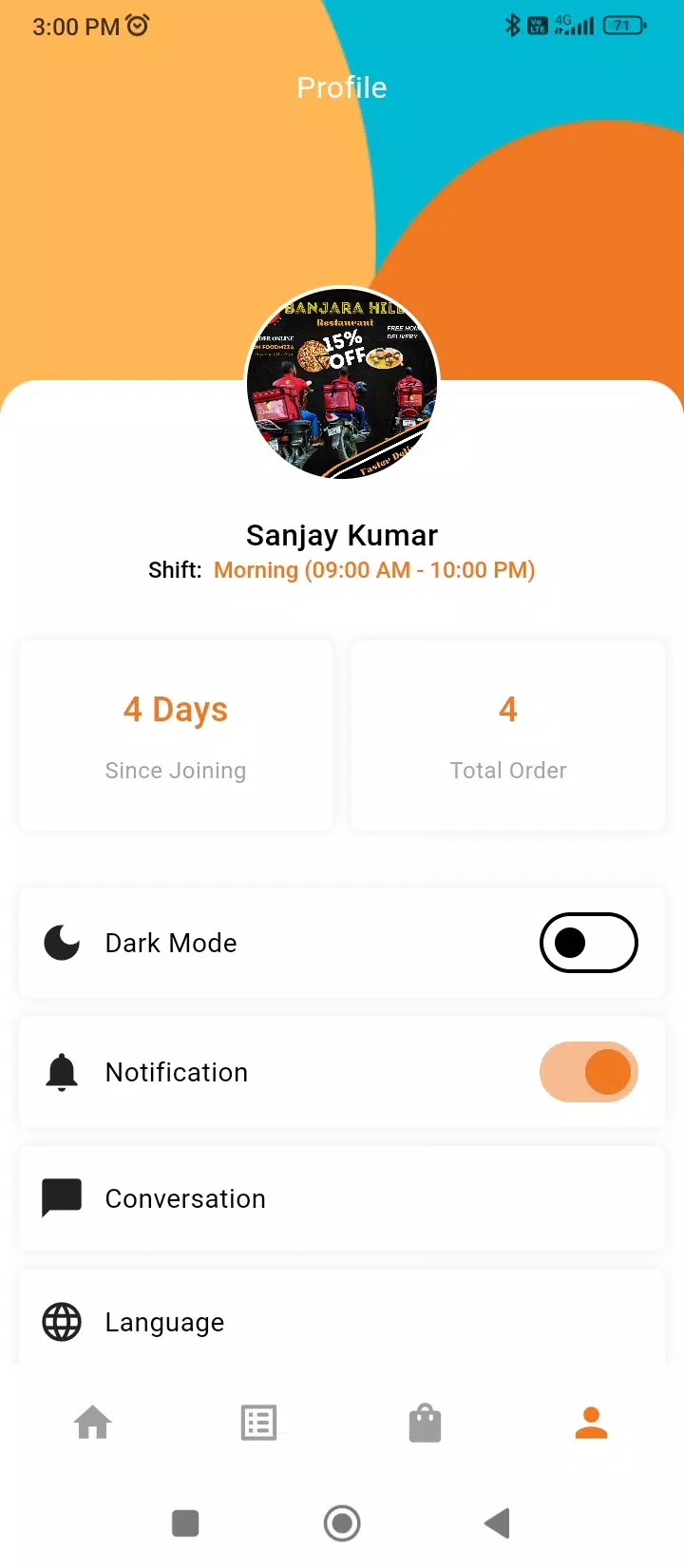 Food Mzza Driver Screenshots