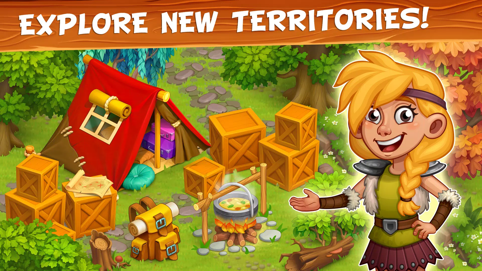Capturas de tela do Vikings and Dragon Island Farm