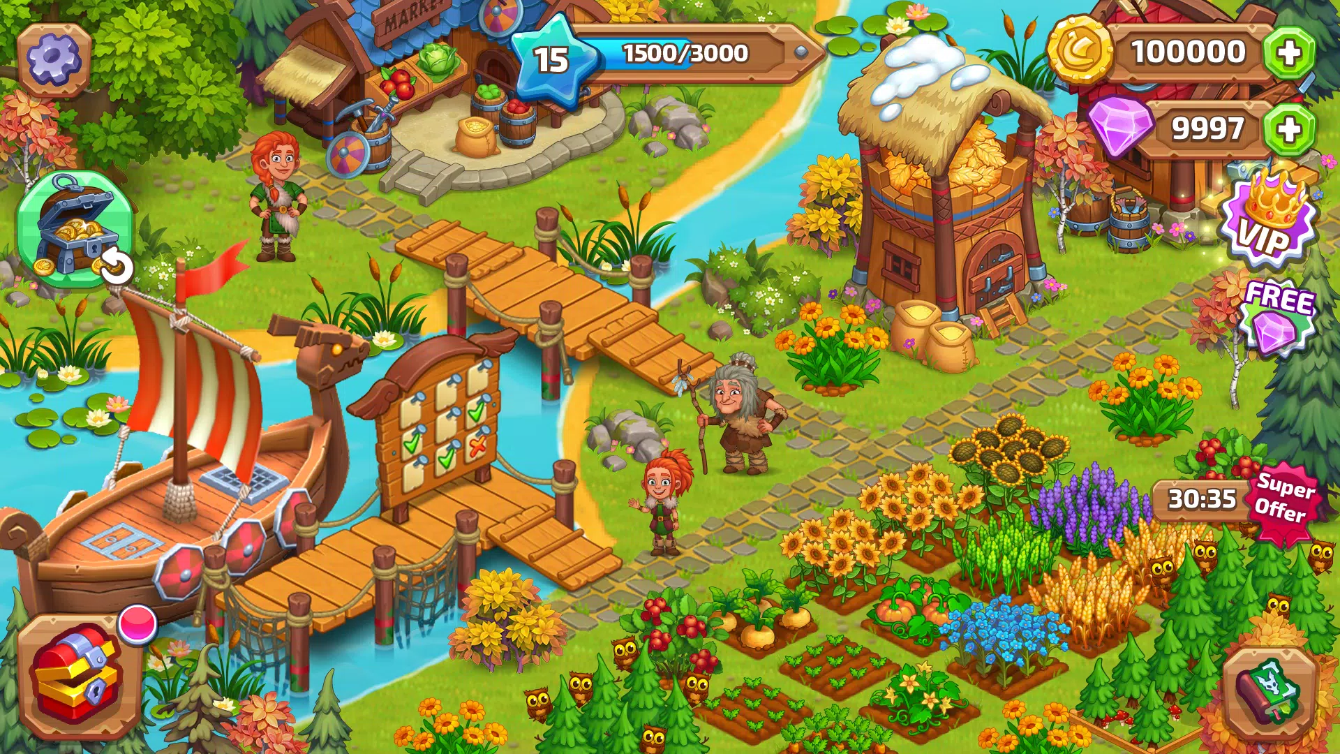 Capturas de tela do Vikings and Dragon Island Farm