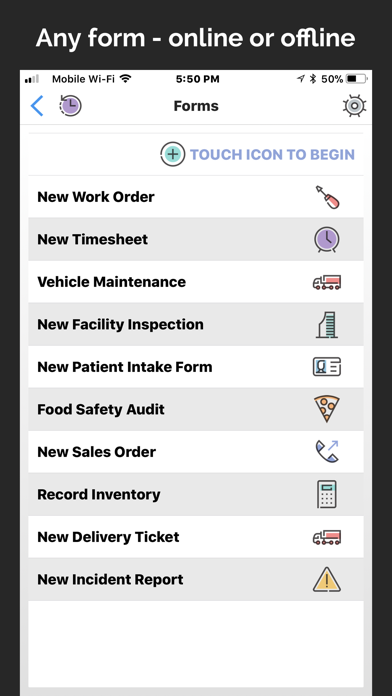 Forms On Fire - Mobile Forms Screenshots