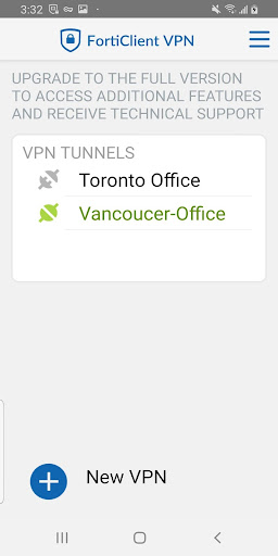 Capturas de pantalla de FortiClient VPN