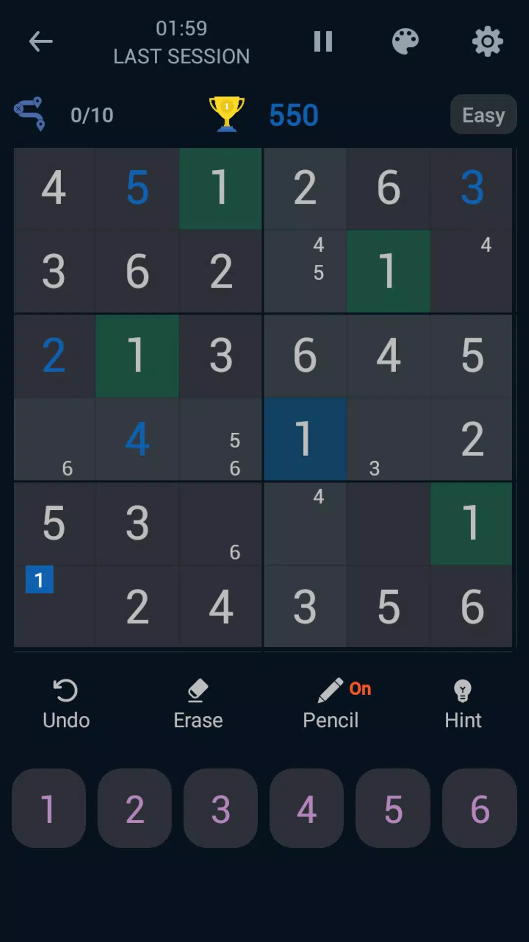 6x6 Classic Sudoku Screenshots