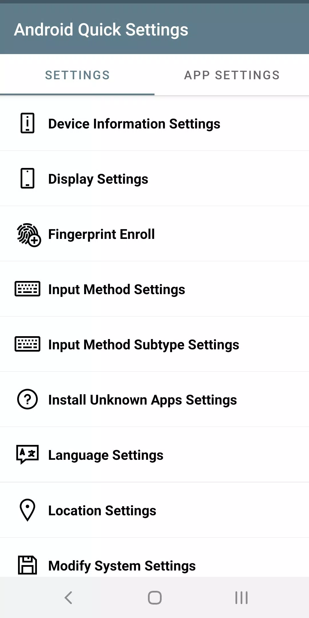 Android Quick Settings Screenshots