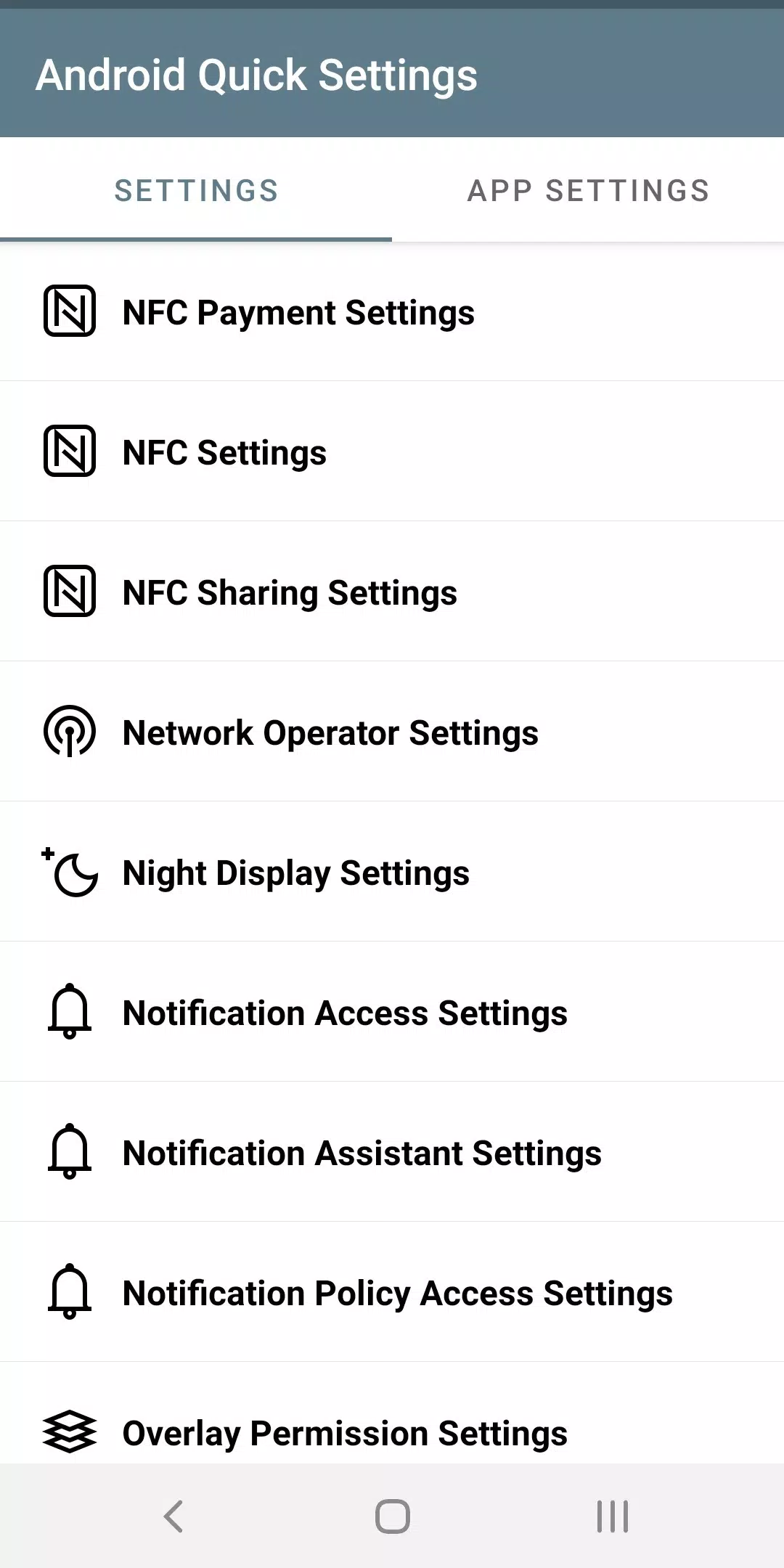 Android Quick Settings Screenshots