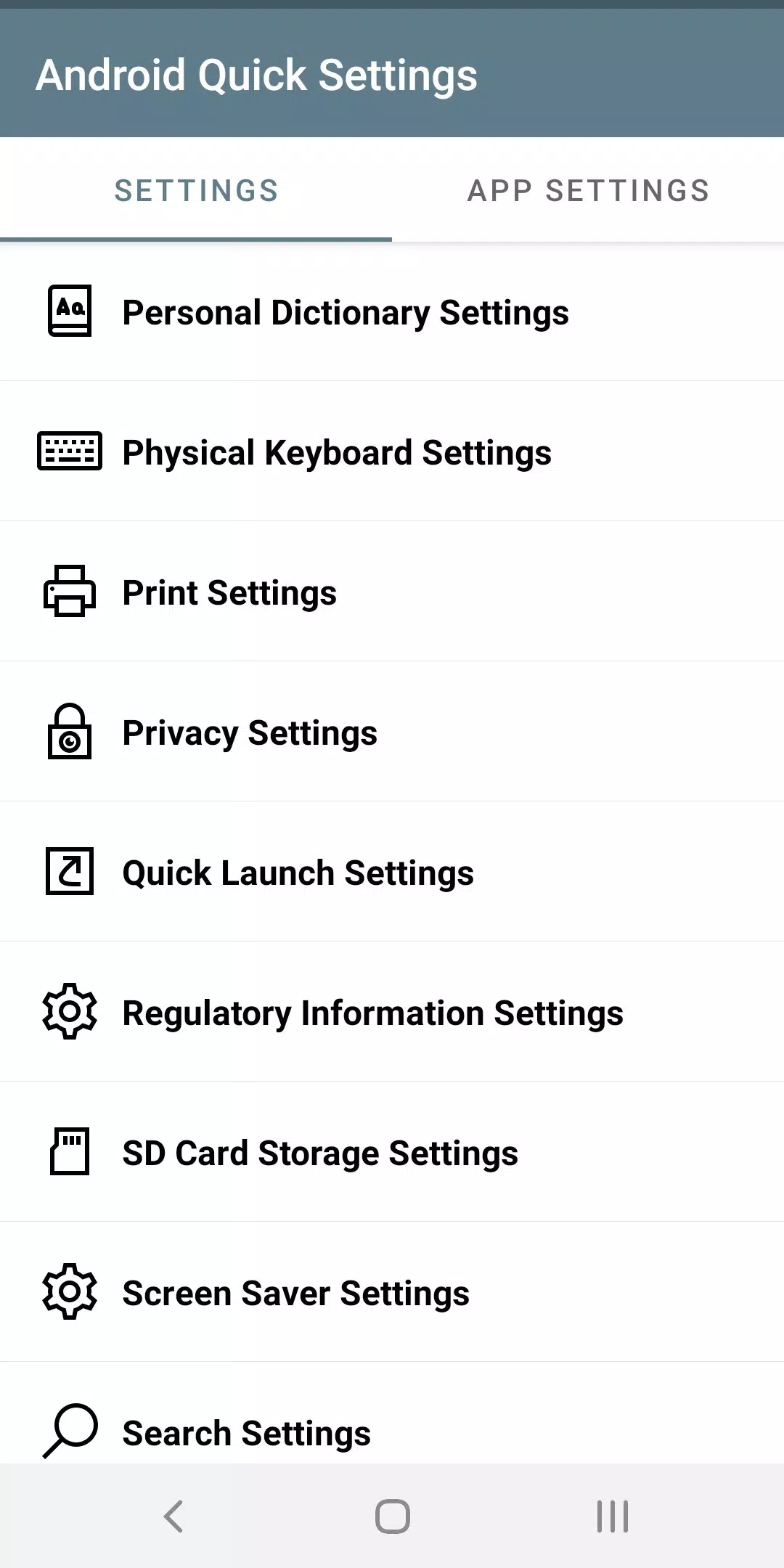 Android Quick Settings Screenshots