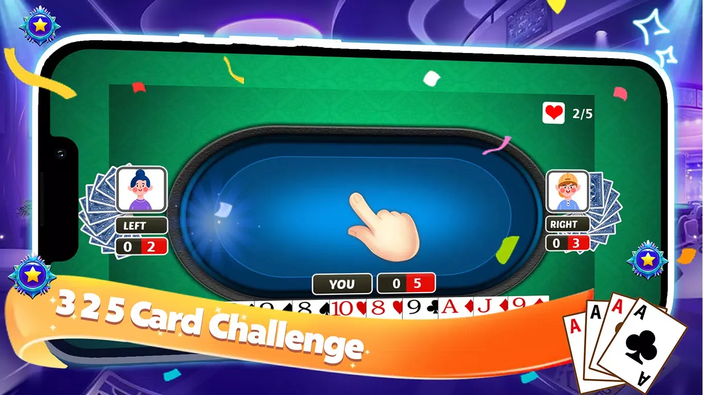 3 2 5 Card Challenge Game Screenshots