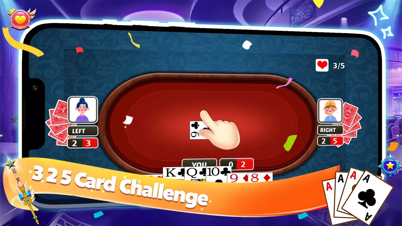 3 2 5 Card Challenge Game Screenshots