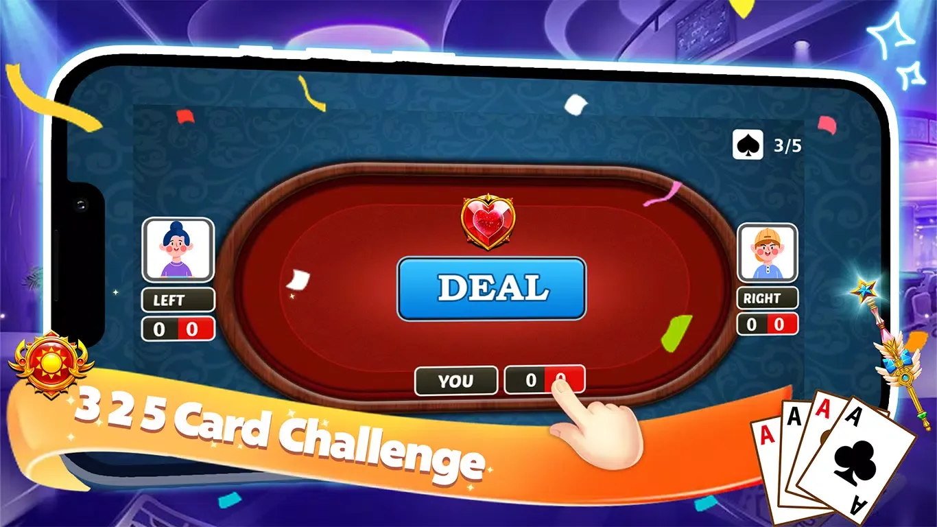 3 2 5 Card Challenge Game Screenshots