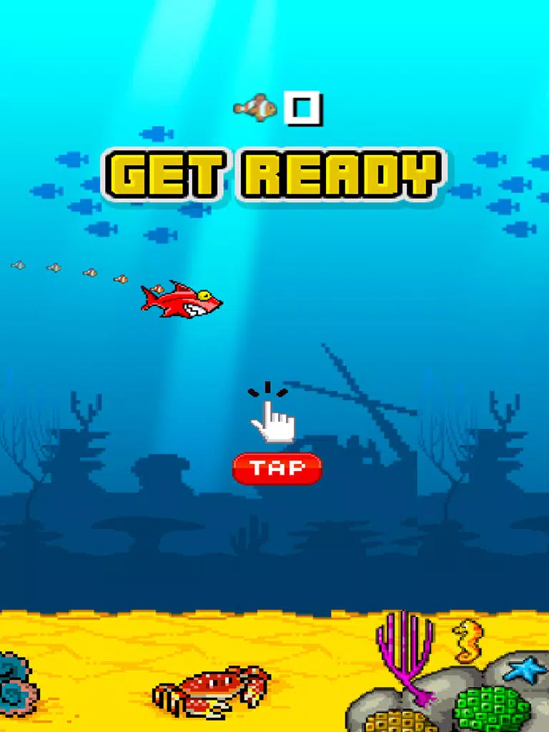 A Flappy Mega Shark FREE: Eats Tiny Bird Fish Adventure iPad Screenshots
