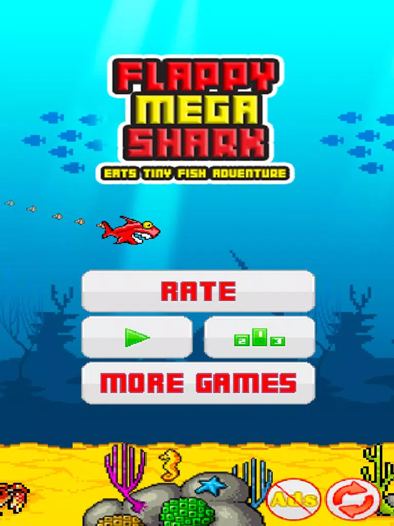 A Flappy Mega Shark FREE: Eats Tiny Bird Fish Adventure iPad Screenshots