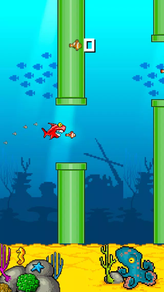 A Flappy Mega Shark FREE: Eats Tiny Bird Fish Adventure Screenshots