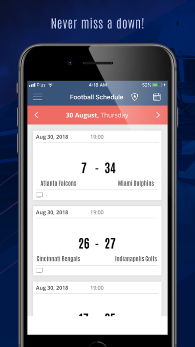 Football Schedule & Scores 24 Screenshots