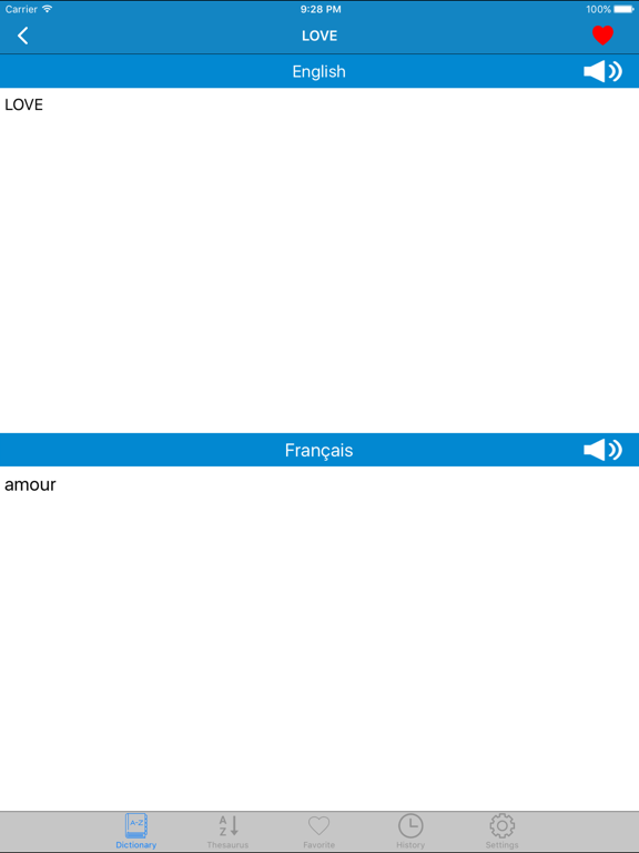 French To English & English to French Dictionary iPad Screenshots