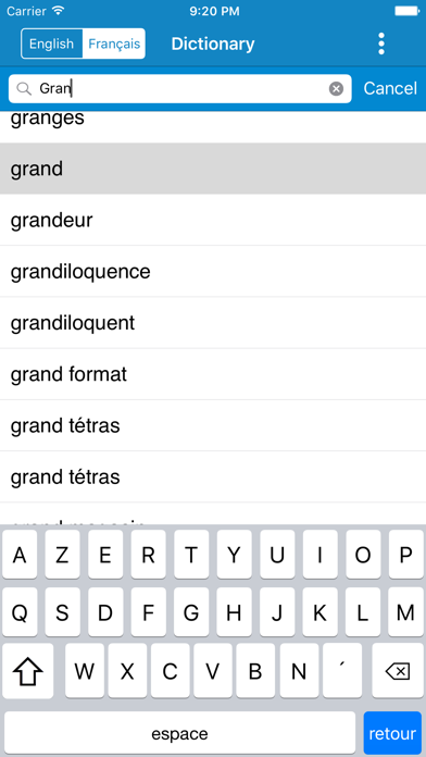 French To English & English to French Dictionary Screenshots