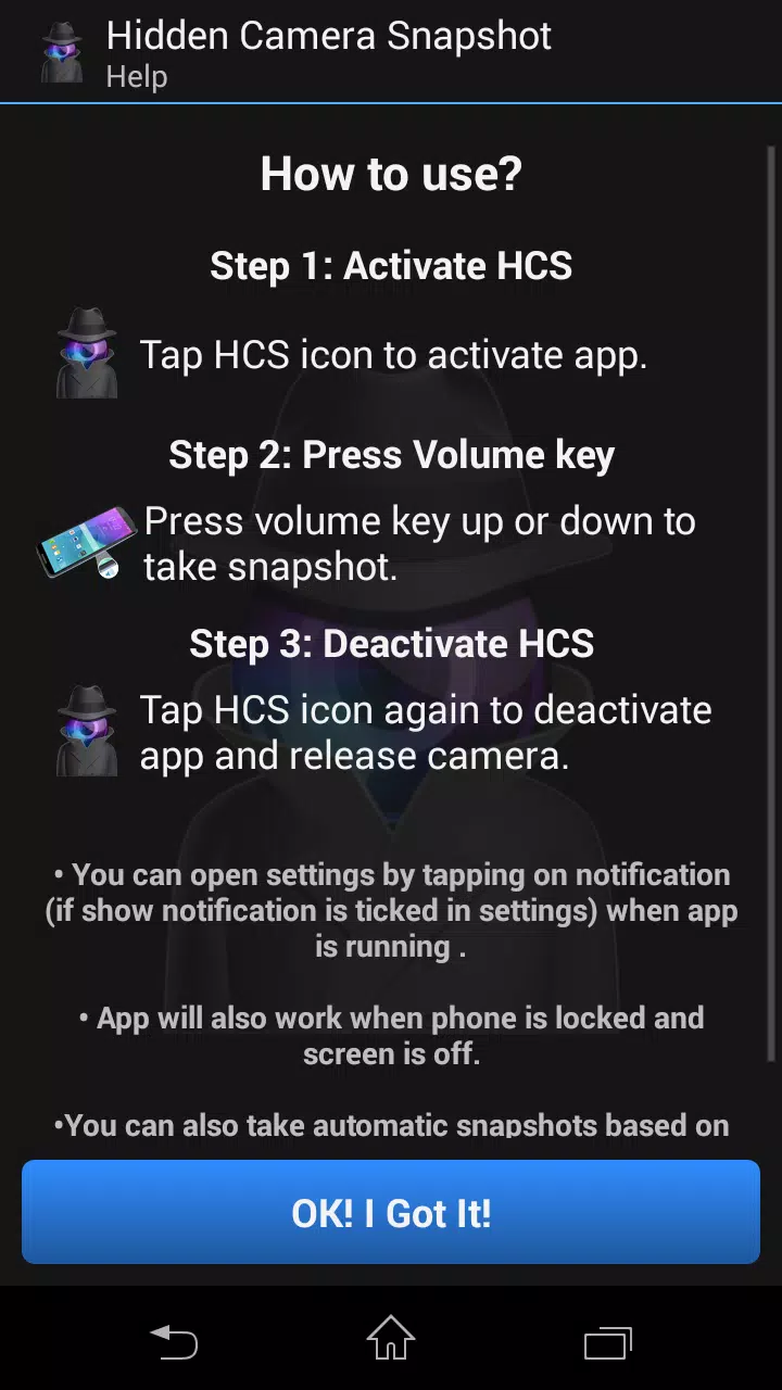 Hidden Camera Snapshot Screenshots