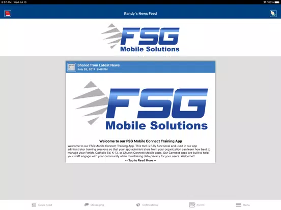FSG Mobile Connect Training iPad Screenshots