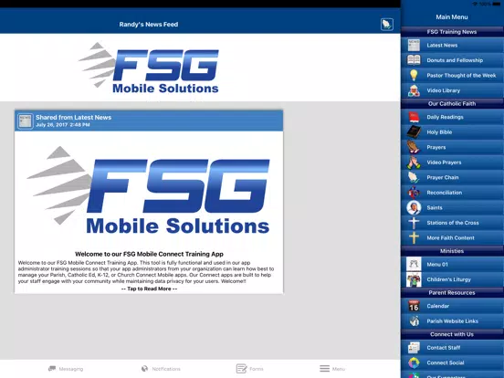 FSG Mobile Connect Training iPad Screenshots