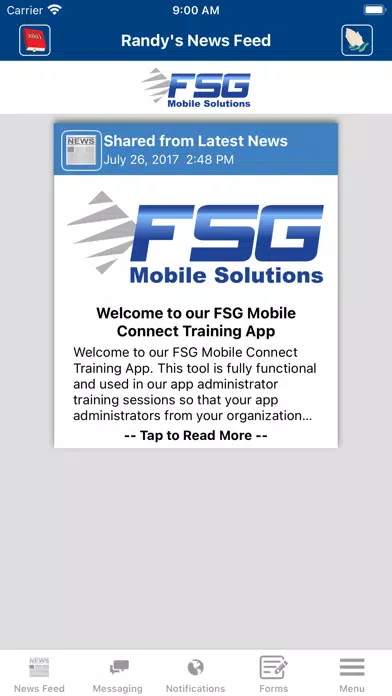 FSG Mobile Connect Training Screenshots