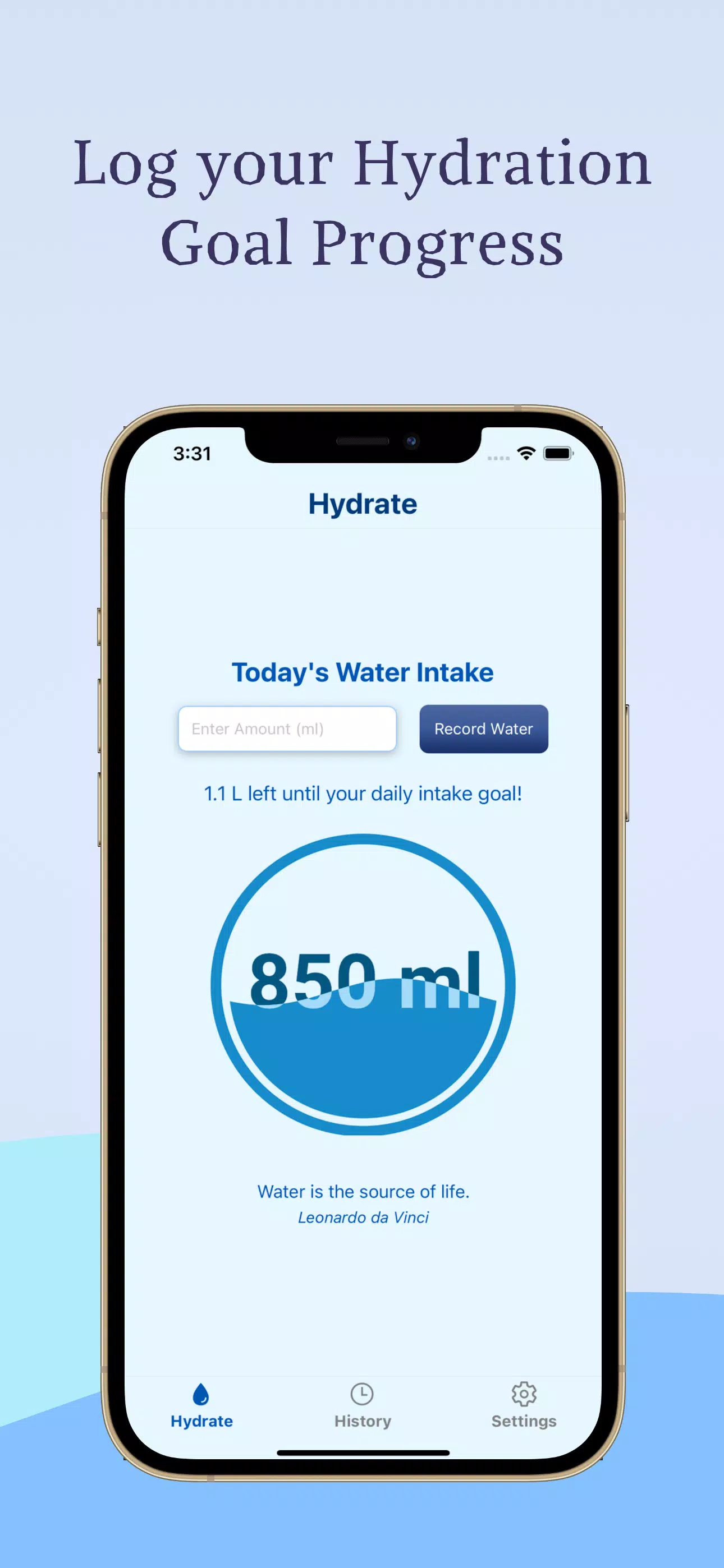 Daily Hydrate Screenshots