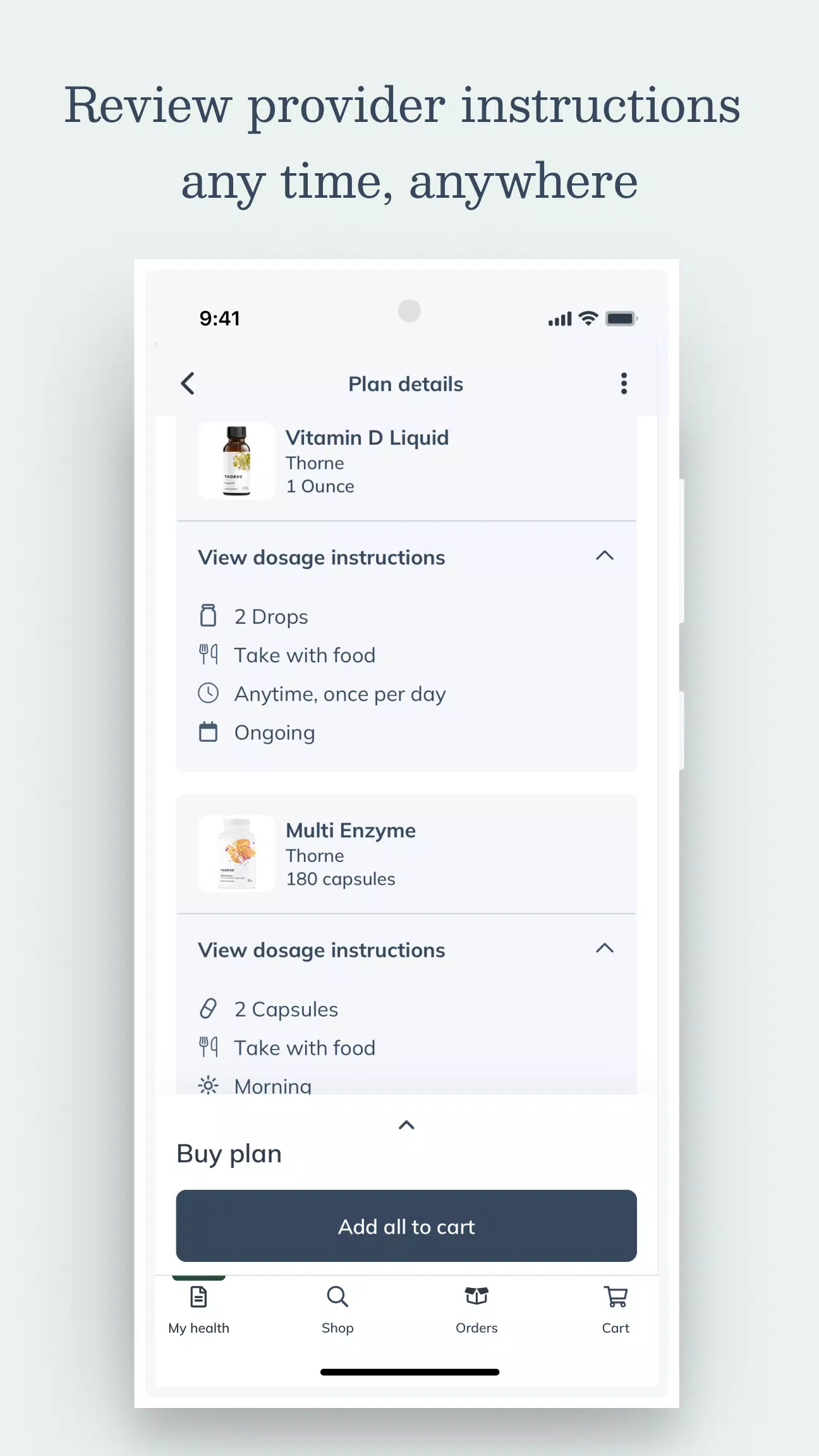 Fullscript Screenshots