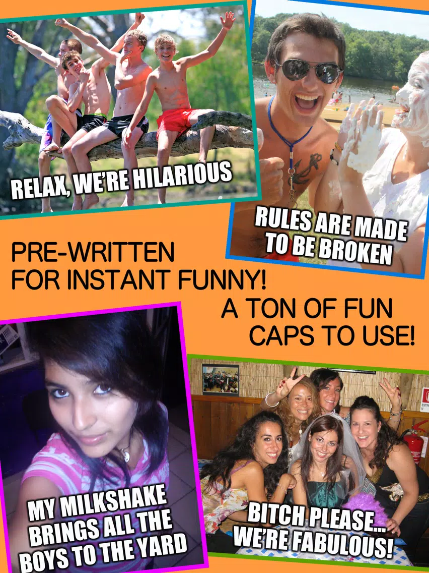 Taking Selfies With Friends - Add Funny Captions and Create Viral Meme Pictures to Share from any Party or Selfie Photo iPad Screenshots