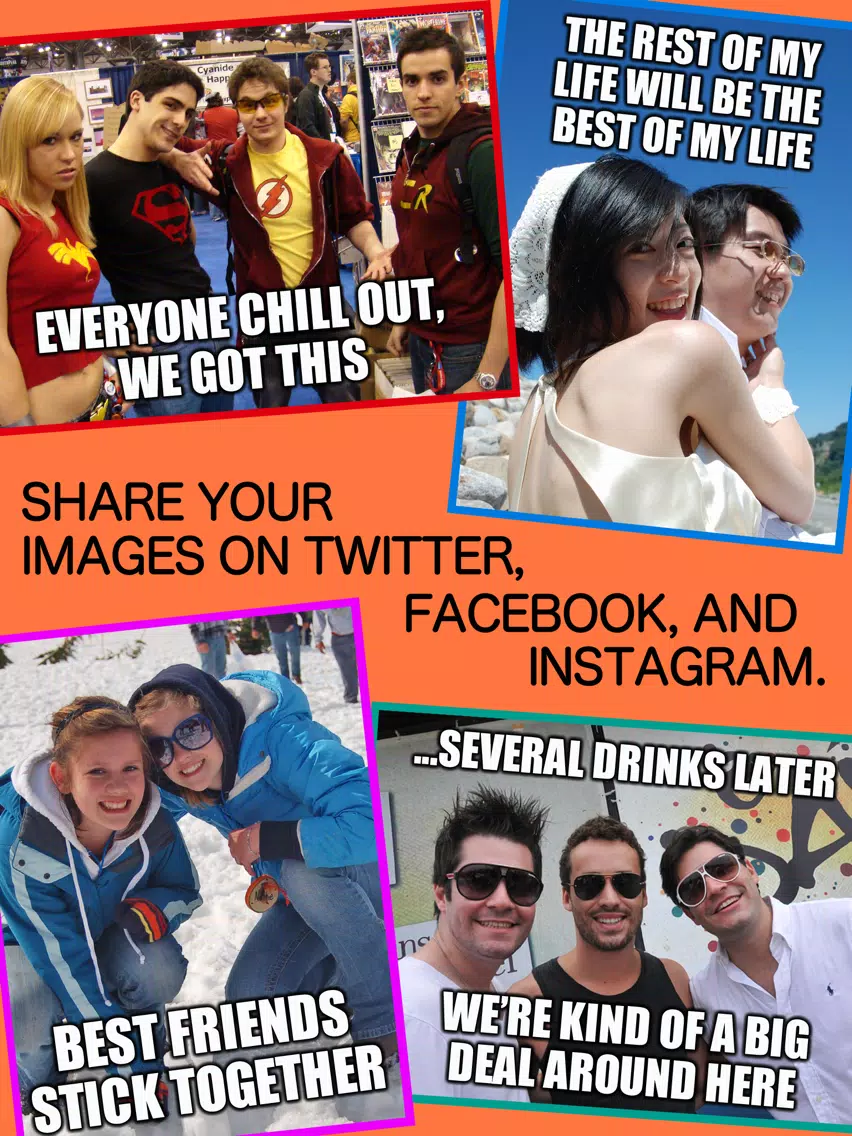 Taking Selfies With Friends - Add Funny Captions and Create Viral Meme Pictures to Share from any Party or Selfie Photo iPad Screenshots