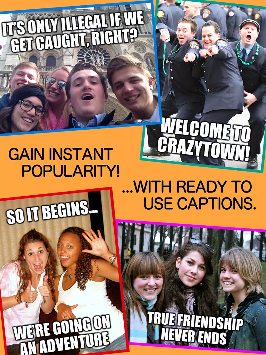 Taking Selfies With Friends - Add Funny Captions and Create Viral Meme Pictures to Share from any Party or Selfie Photo iPad Screenshots