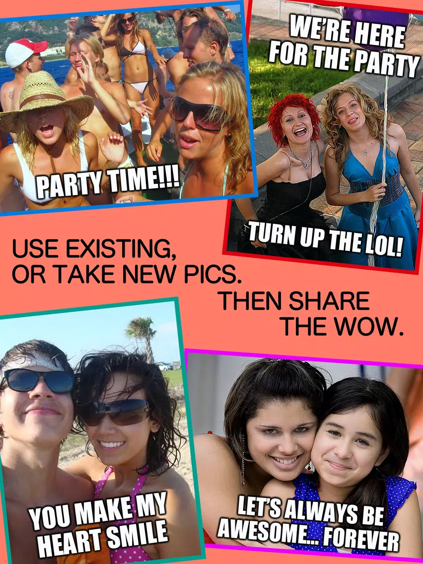 Taking Selfies With Friends - Add Funny Captions and Create Viral Meme Pictures to Share from any Party or Selfie Photo iPad Screenshots