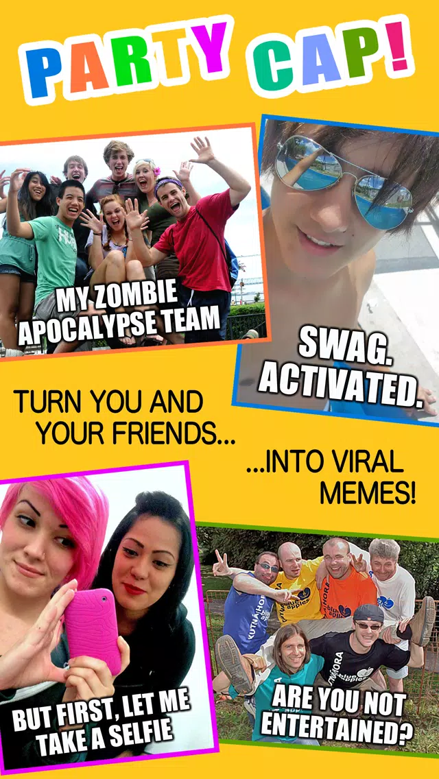 Taking Selfies With Friends - Add Funny Captions and Create Viral Meme Pictures to Share from any Party or Selfie Photo Screenshots